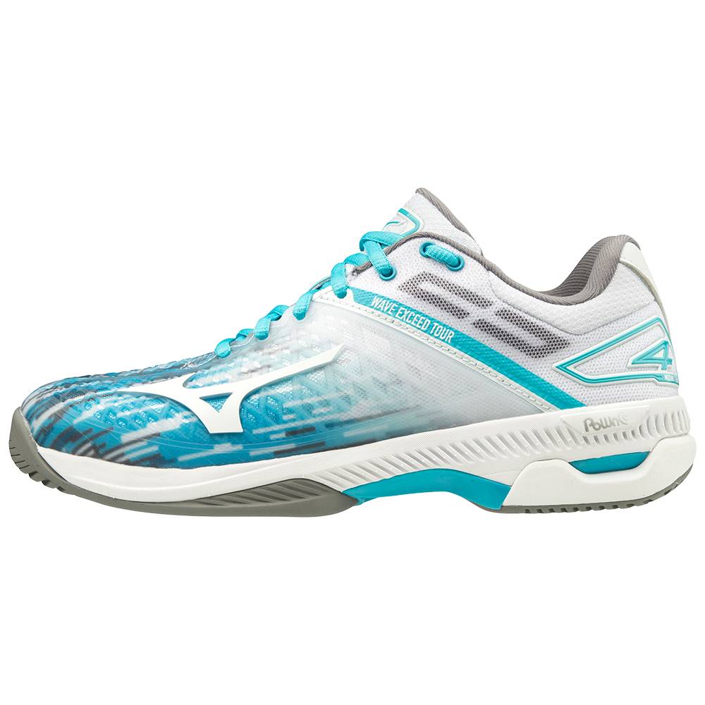 Mizuno Women's Wave Exceed Tour 4 AC Tennis Shoes Blue/White (550026-JNV)